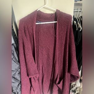 american eagle maroon cardigan